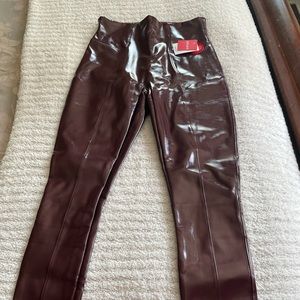 NWT Spanx Faux Patent Leather Leggings - Size M